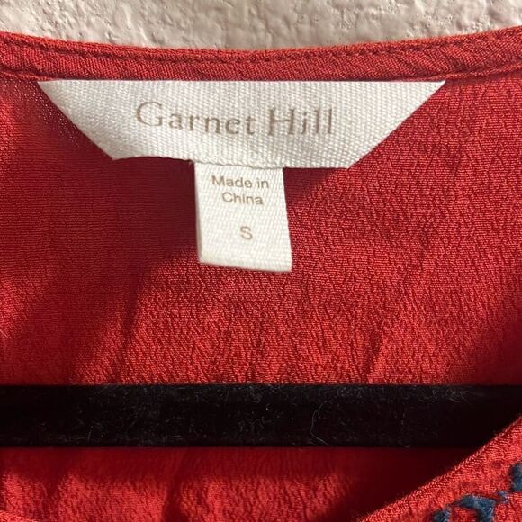 ✨Garnet Hill Embroidered-Yoke Bishop-Sleeve Sz Small Blouse✨ - Picture 10 of 13